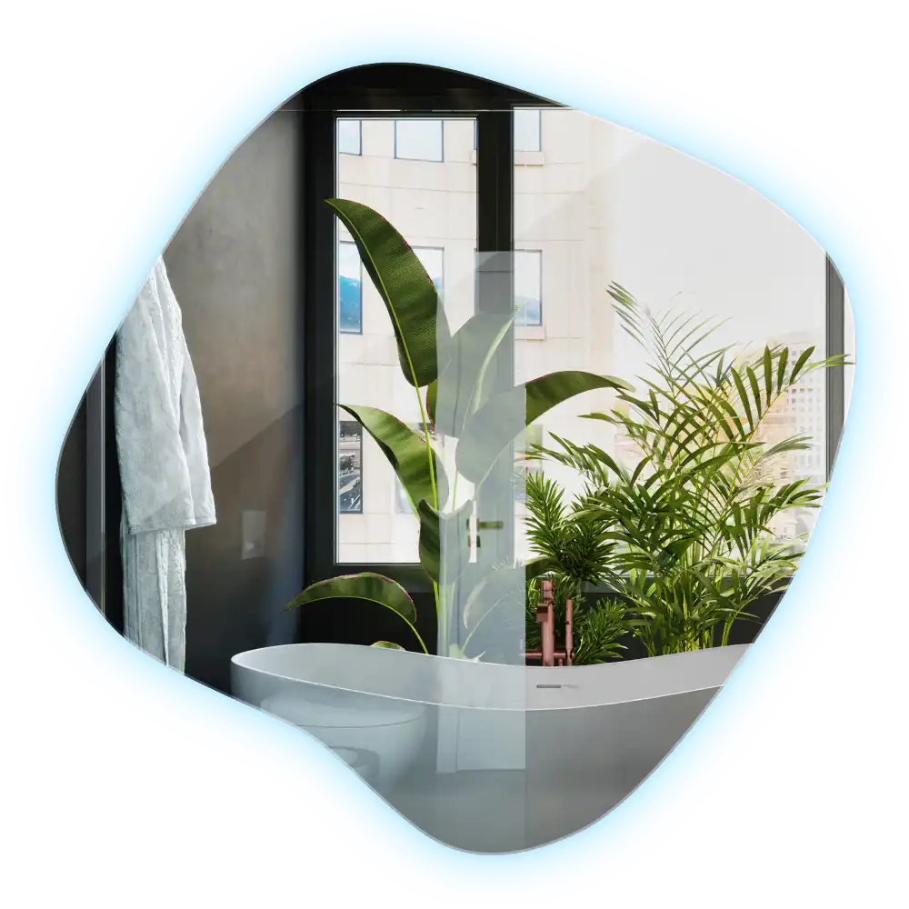 Edinstveno organsko ogledalo z LED osvetlitvijo