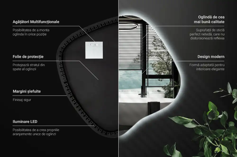 Edinstveno organsko ogledalo z LED osvetlitvijo