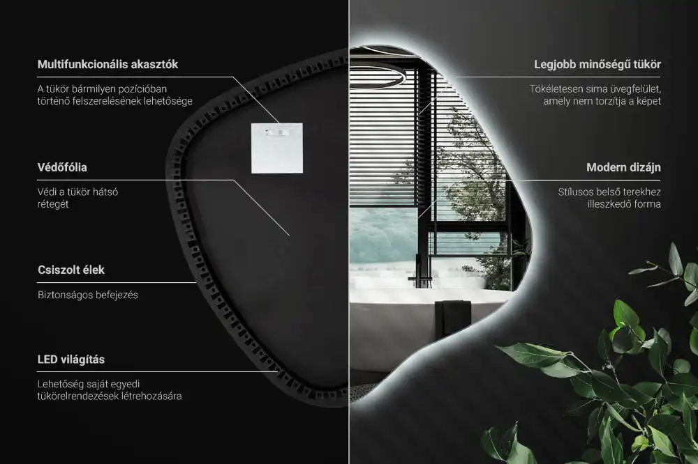 Edinstveno organsko ogledalo z LED osvetlitvijo