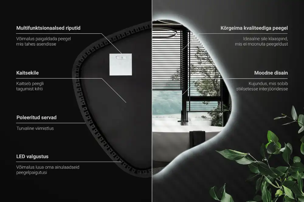 Edinstveno organsko ogledalo z LED osvetlitvijo