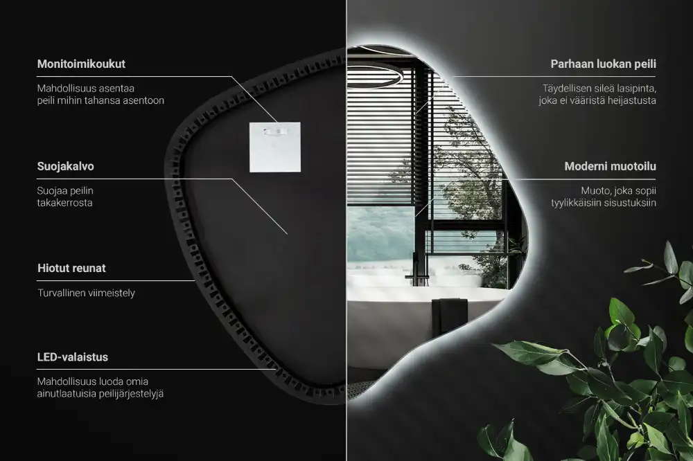 Edinstveno organsko ogledalo z LED osvetlitvijo