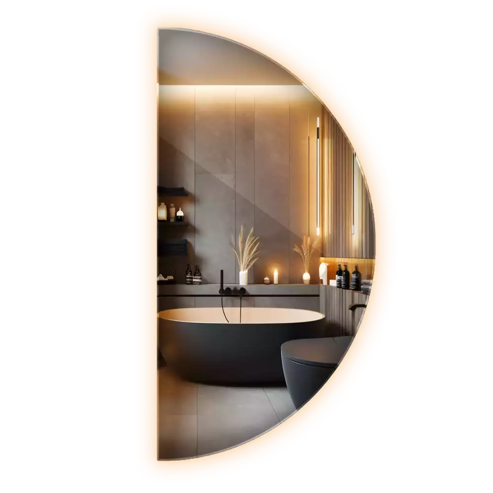 Ogledalo polkrožno z LED osvetlitvijo