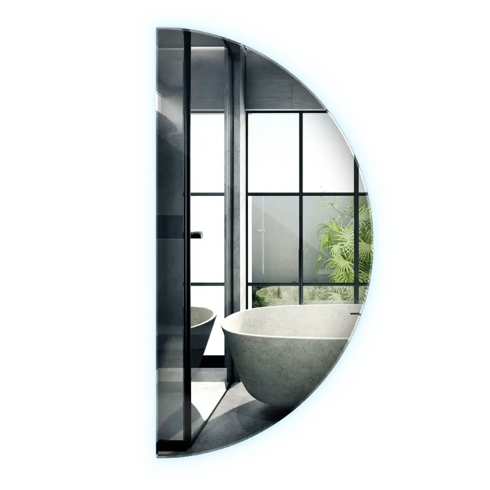 Ogledalo polkrožno z LED osvetlitvijo