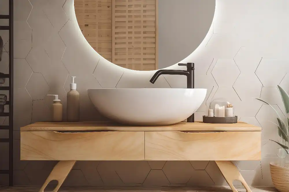 Ogledalo polkrožno z LED osvetlitvijo