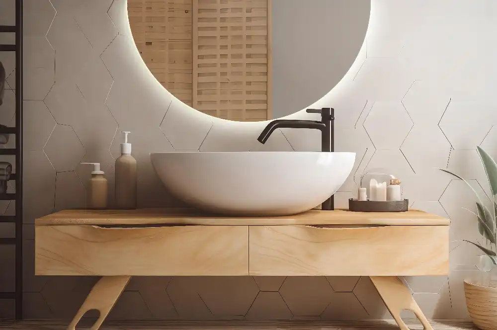 Ogledalo polkrožno z LED osvetlitvijo