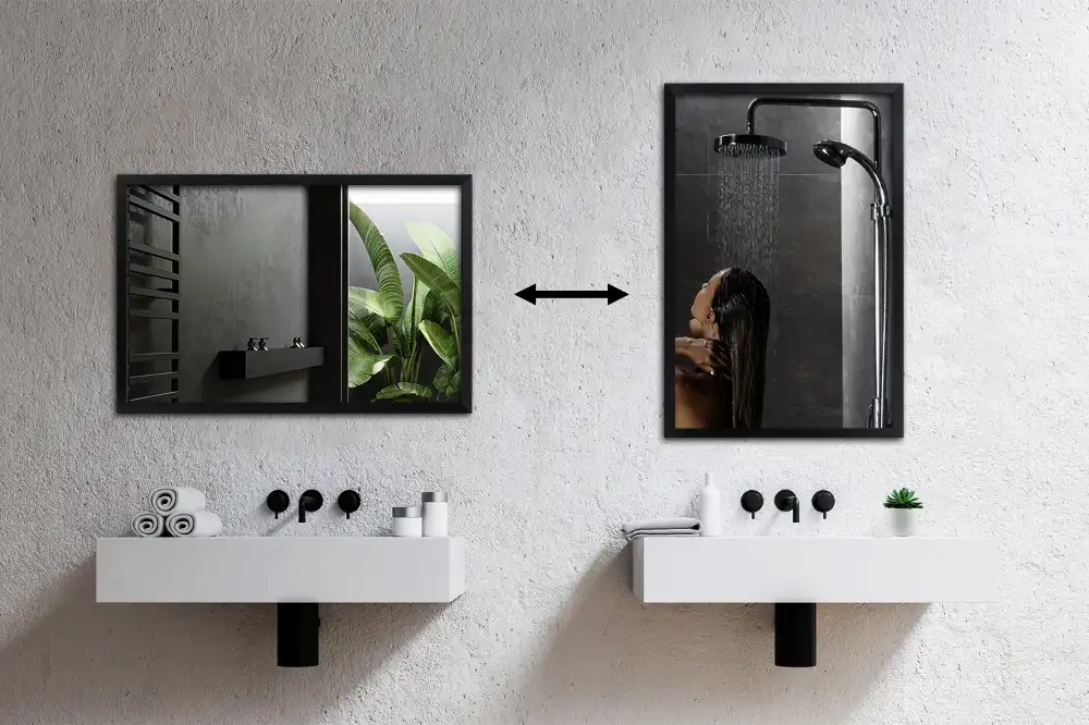 Pravokotno ogledalo s črnim okvirjem