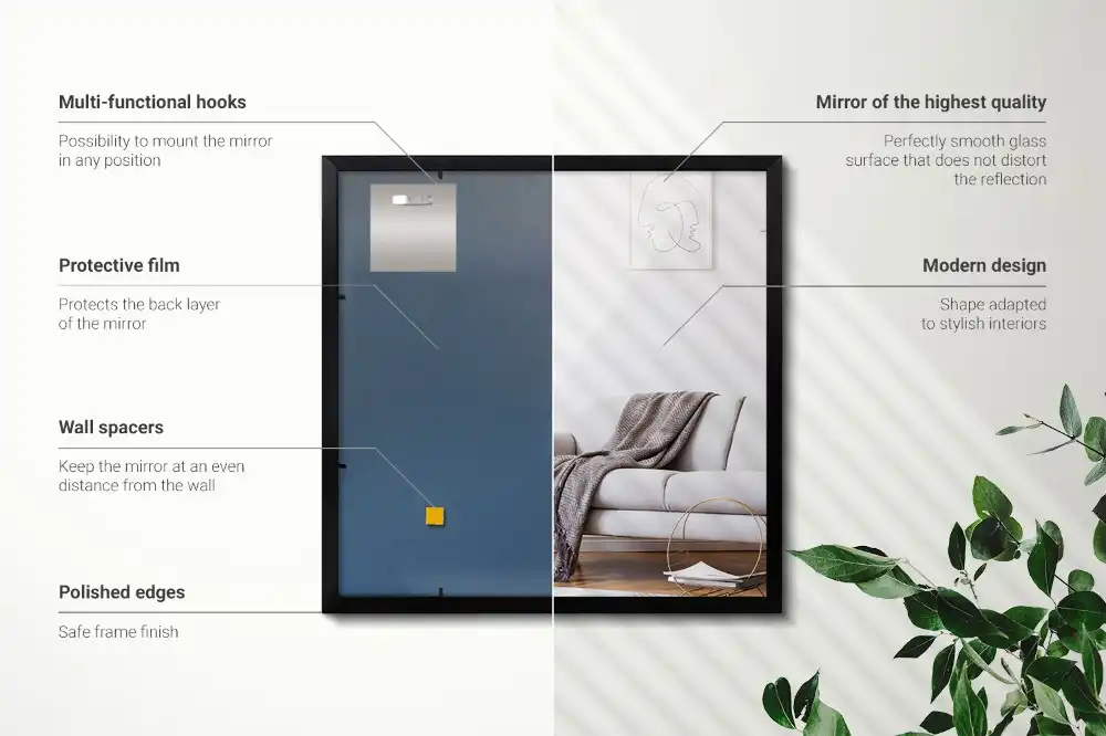 Pravokotno ogledalo s črnim okvirjem