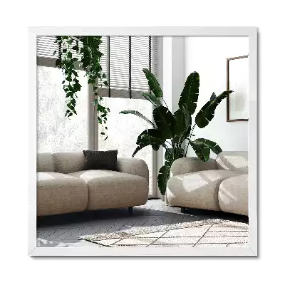 Pravokotno ogledalo dekorativno z belim okvirjem