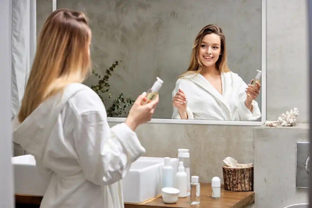 Pravokotno ogledalo dekorativno z belim okvirjem