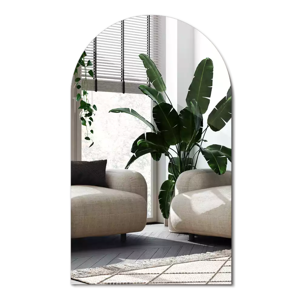 Elegantno polovično ovalno ogledalo brez okvirja