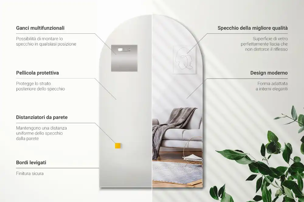 Elegantno polovično ovalno ogledalo brez okvirja