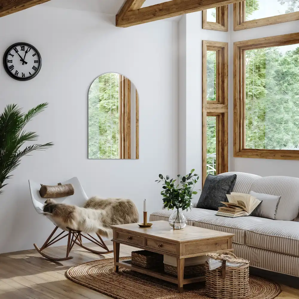 Elegantno polovično ovalno ogledalo brez okvirja