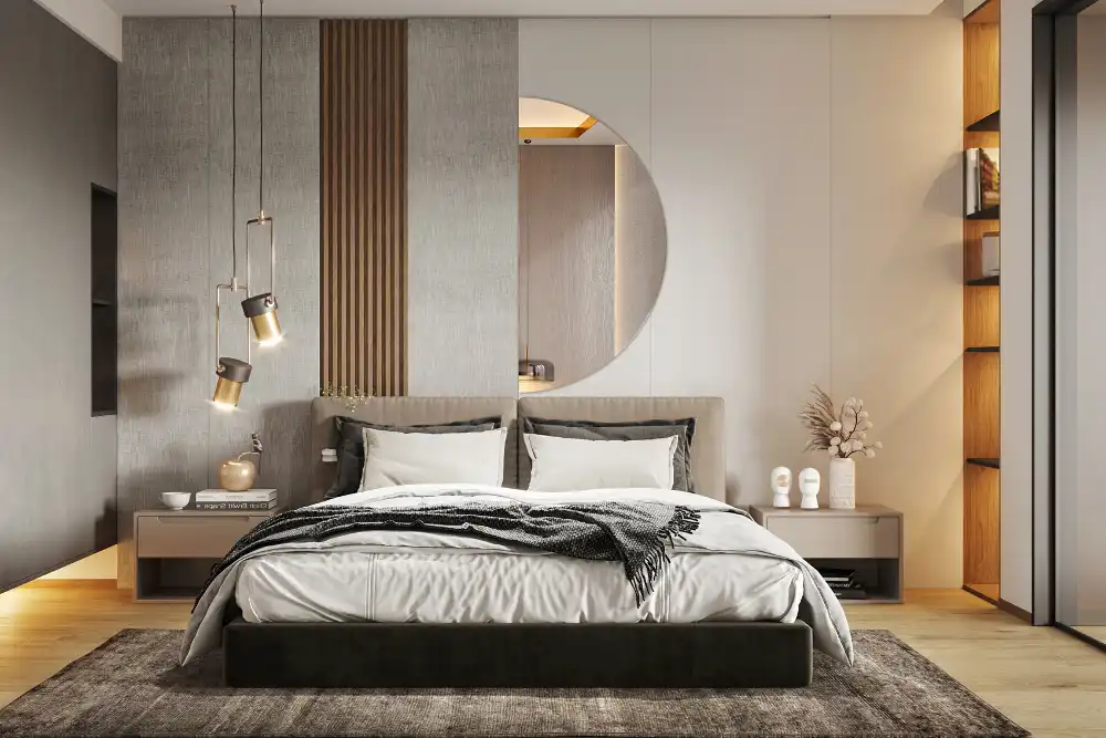 Polkrožno ogledalo brez okvirja