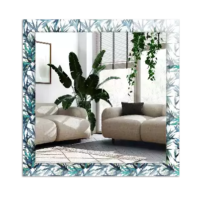 Pravokotne okrasno ogledalo Akvarelni bambusovi listi