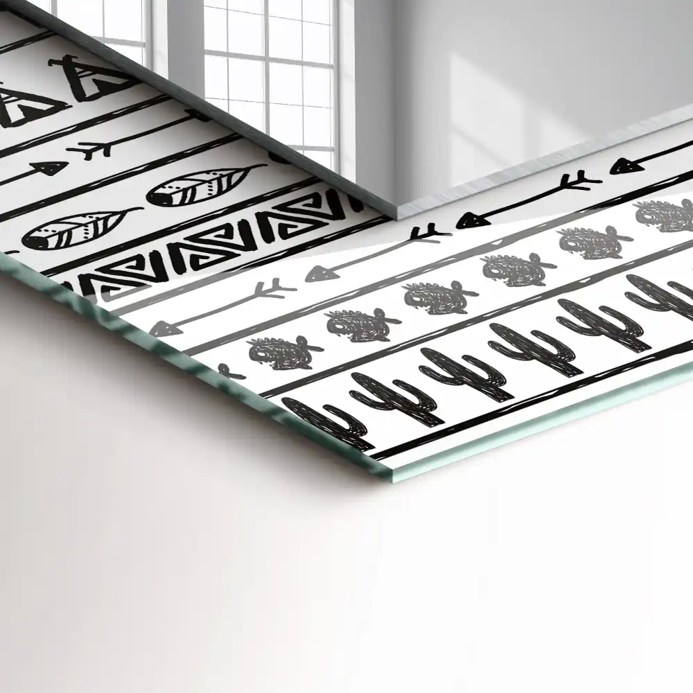 Tiskano pravokotne ogledalo Kaktusi Tipi Arrow