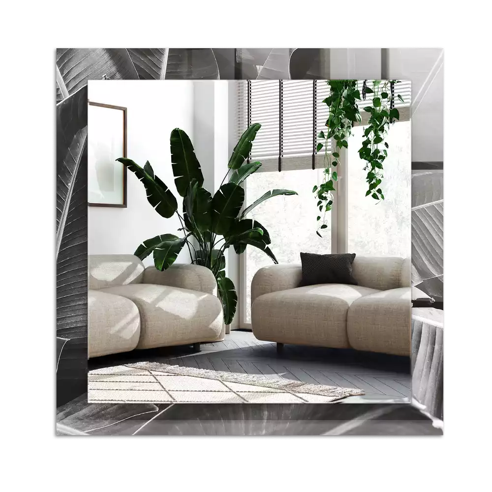 Pravokotne okrasno ogledalo Bananin list