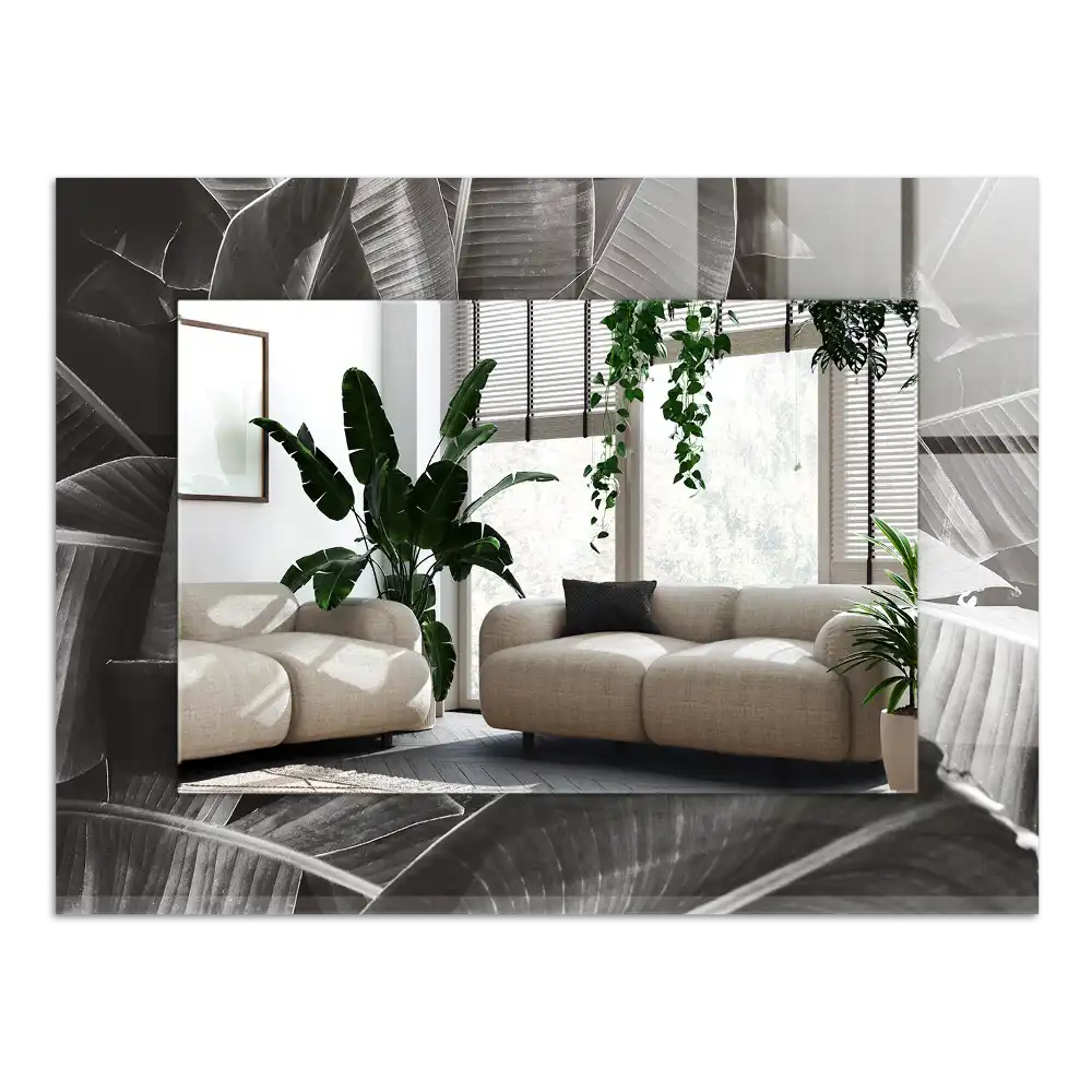 Pravokotne okrasno ogledalo Bananin list