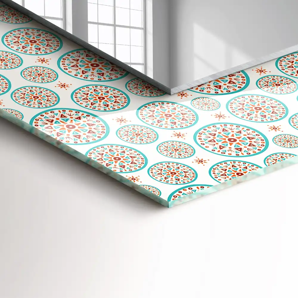 Tiskano pravokotne ogledalo Barvit krožni vzorec