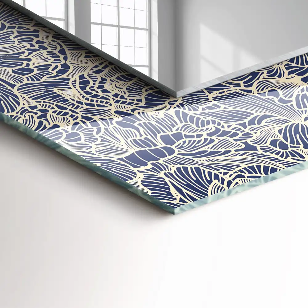 Pravokotne okrasno ogledalo Cvetlični vzorec blaga