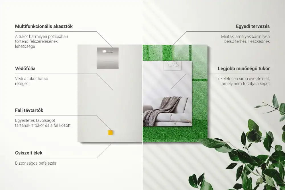 Tiskano pravokotne ogledalo Zelena trava