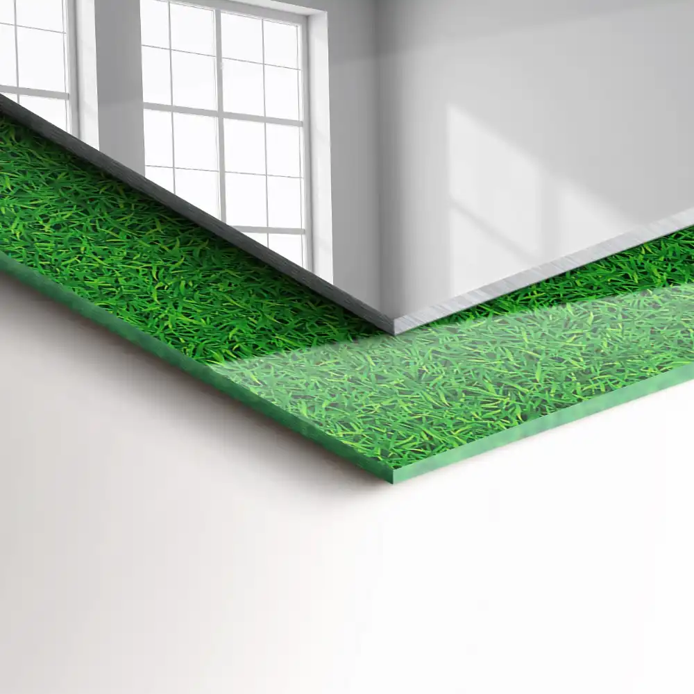 Tiskano pravokotne ogledalo Zelena trava