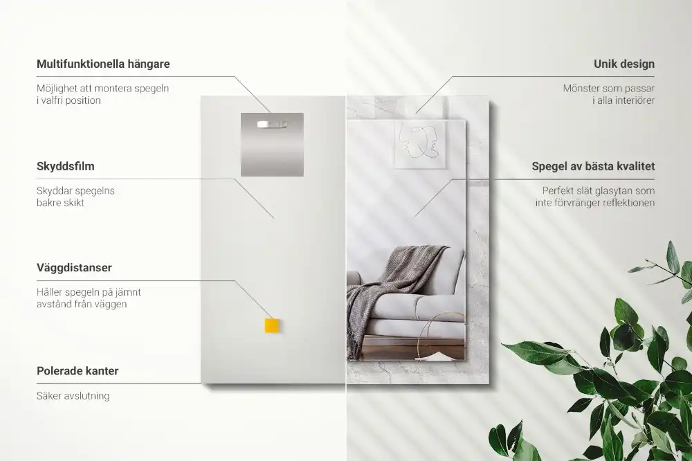 Pravokotne okrasno ogledalo Razpokana betonska površina