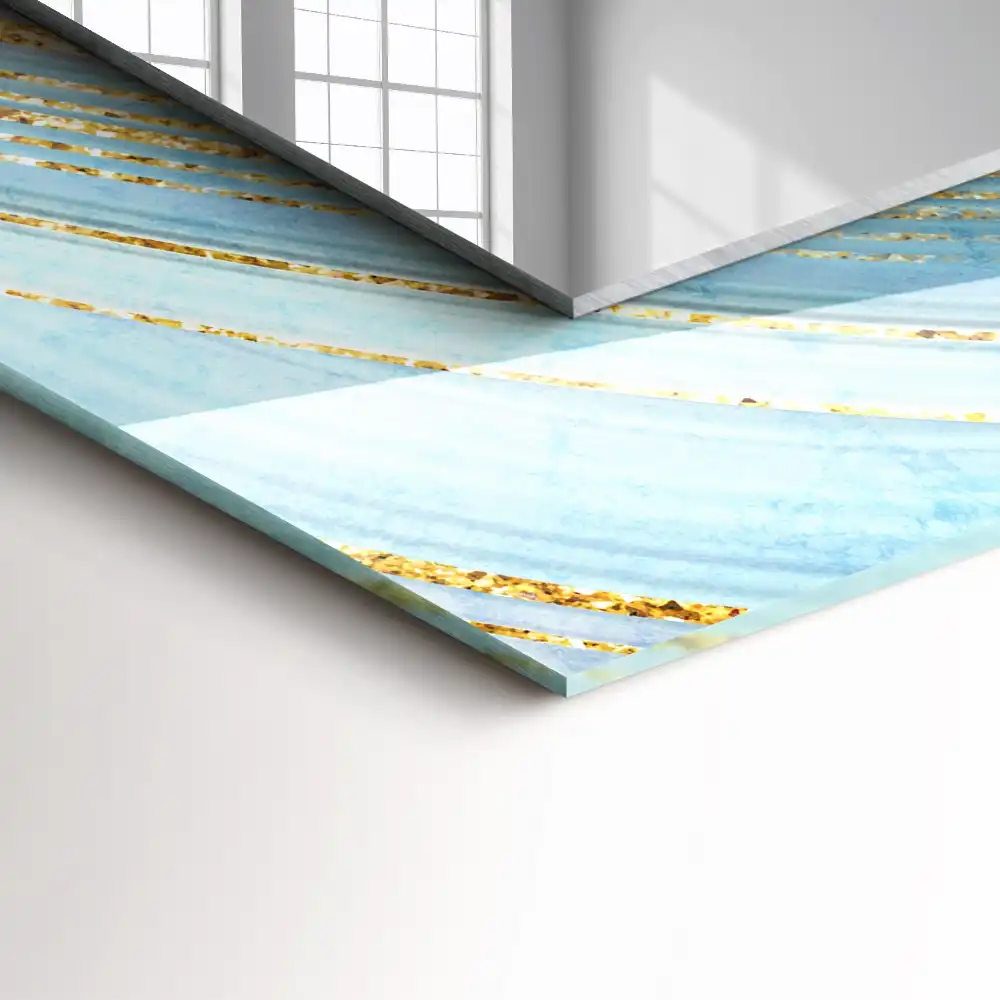 Pravokotne okrasno ogledalo Abstraktni modri valovi