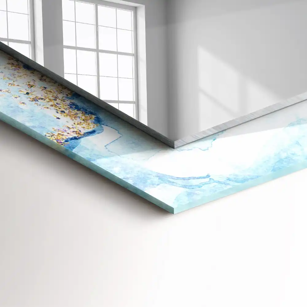 Tiskano pravokotne ogledalo Abstraktni marmorni vzorec