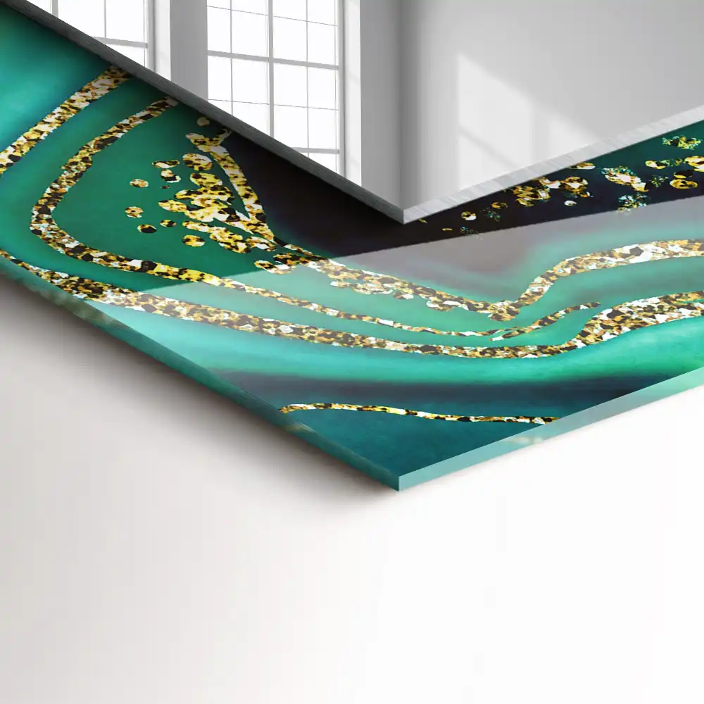 Pravokotne okrasno ogledalo Abstraktna zelena tekstura