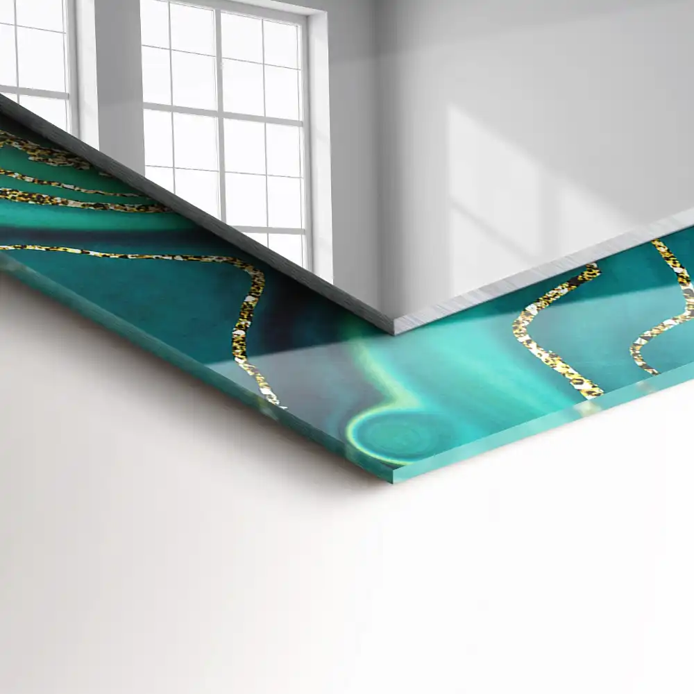 Pravokotne okrasno ogledalo Abstraktna zelena tekstura