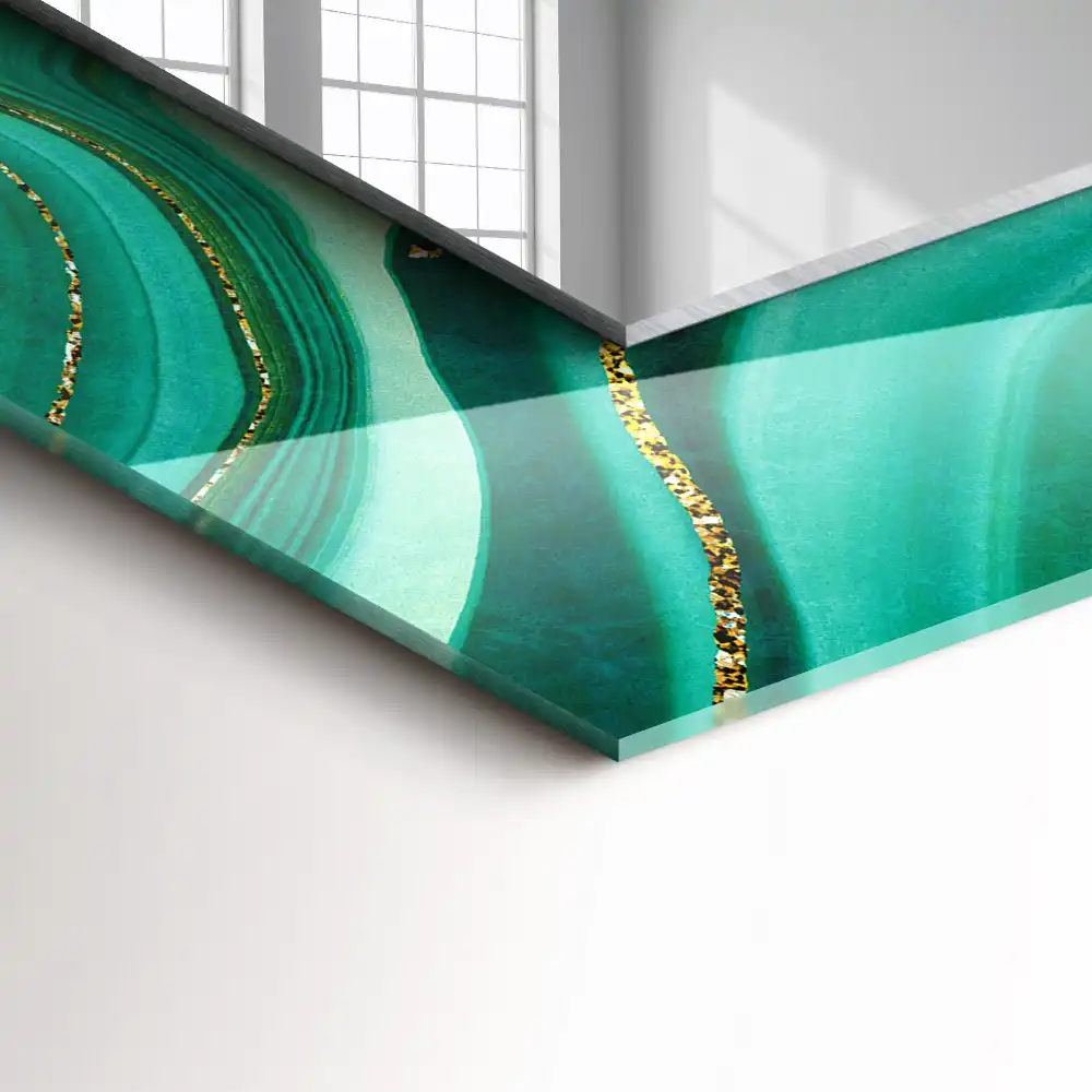 Tiskano pravokotne ogledalo Abstraktna zelena tekstura