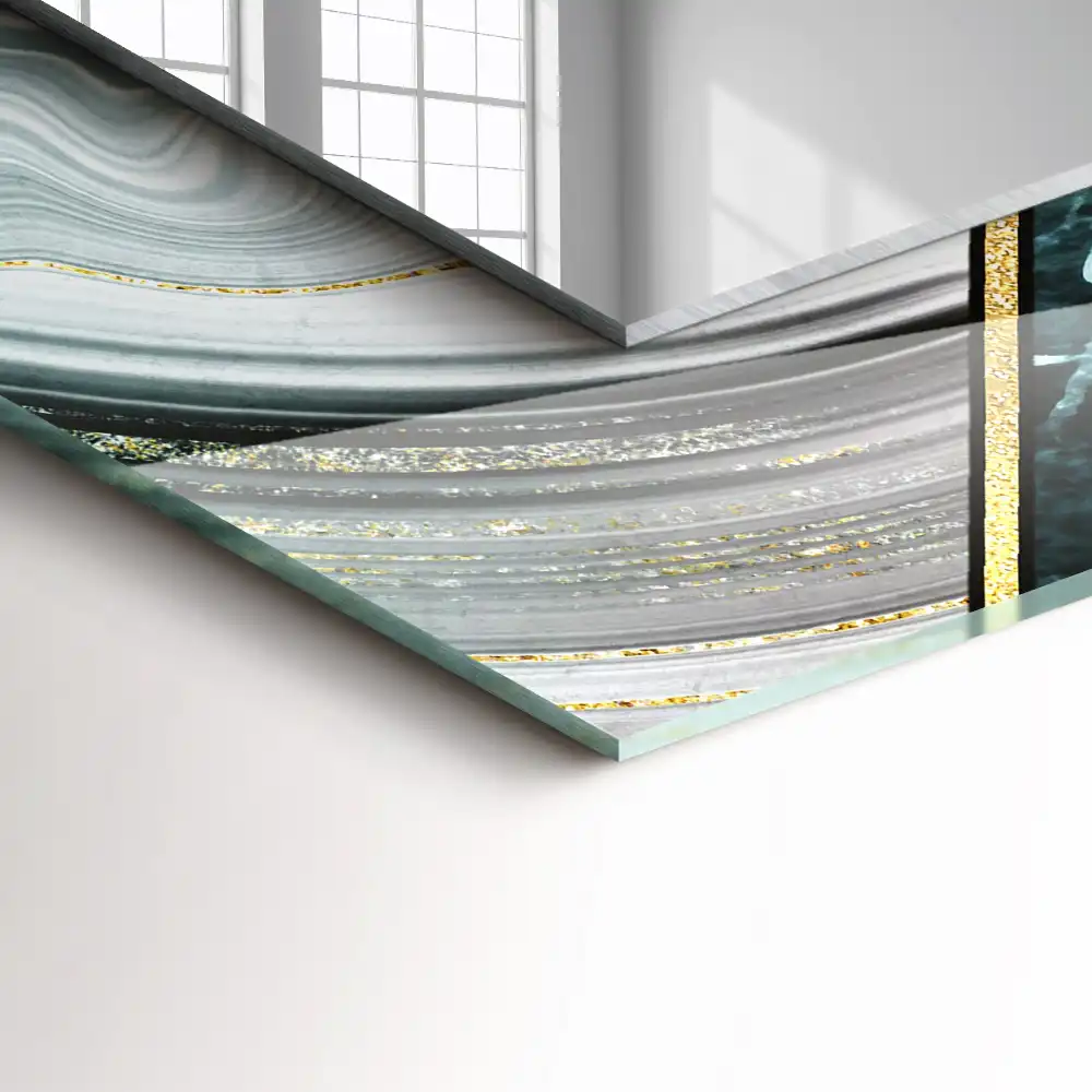 Pravokotne ogledalo s potiskanim okvirjem Abstraktni geometrijski vzorci