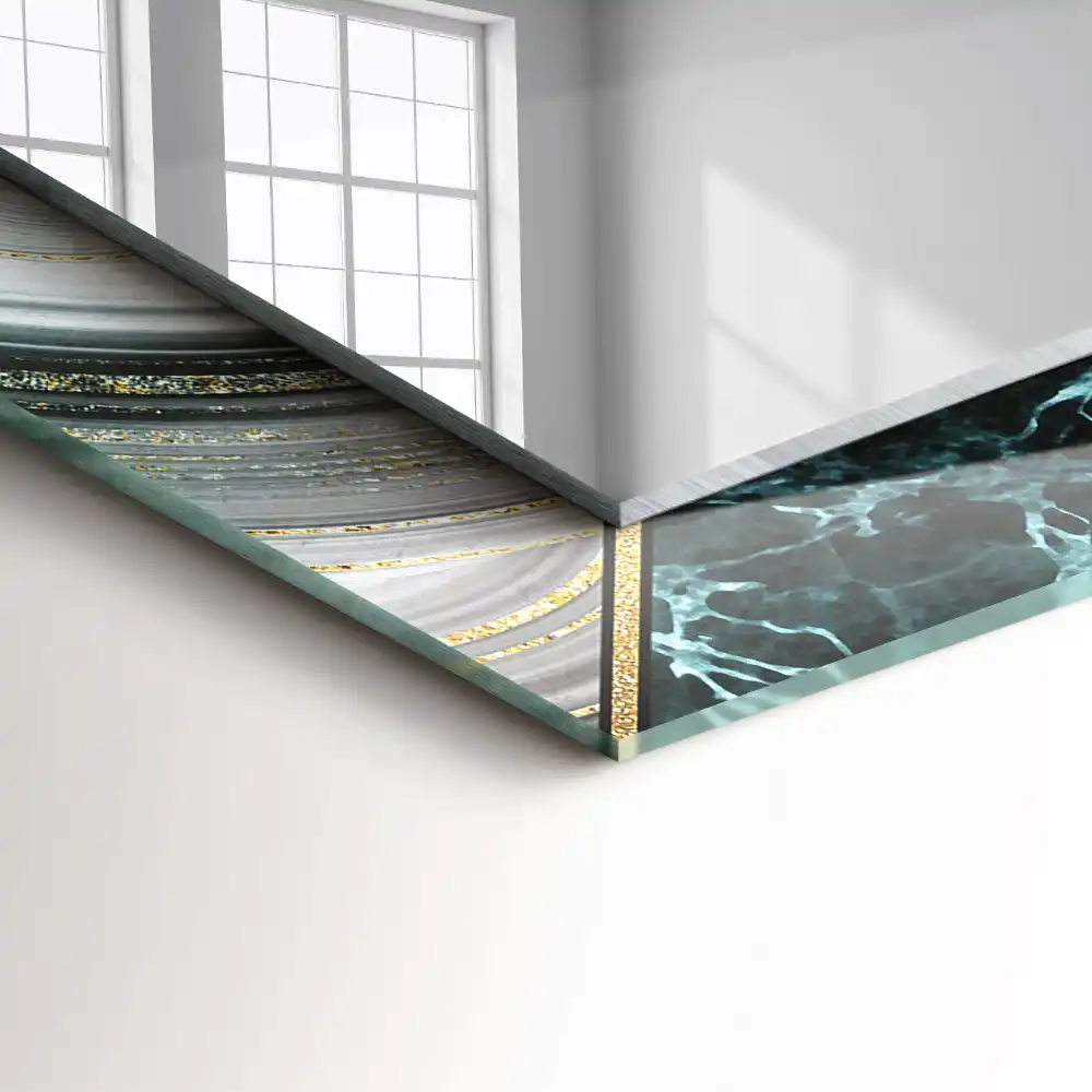 Pravokotne ogledalo s potiskanim okvirjem Abstraktni geometrijski vzorci