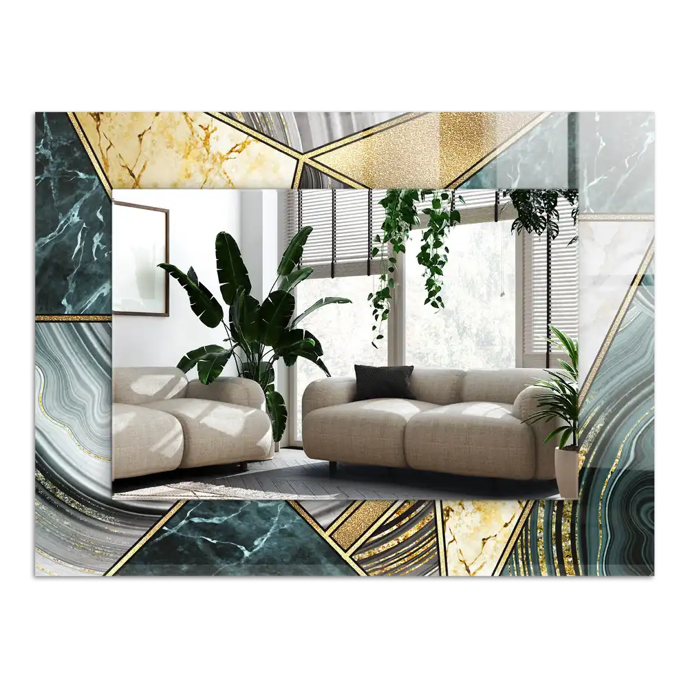 Pravokotne ogledalo s potiskanim okvirjem Abstraktni geometrijski vzorci