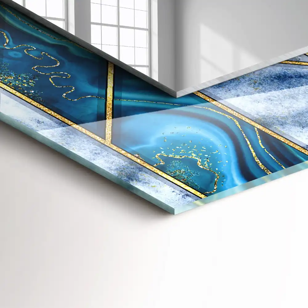 Pravokotne okrasno ogledalo Abstraktni geometrijski mozaik