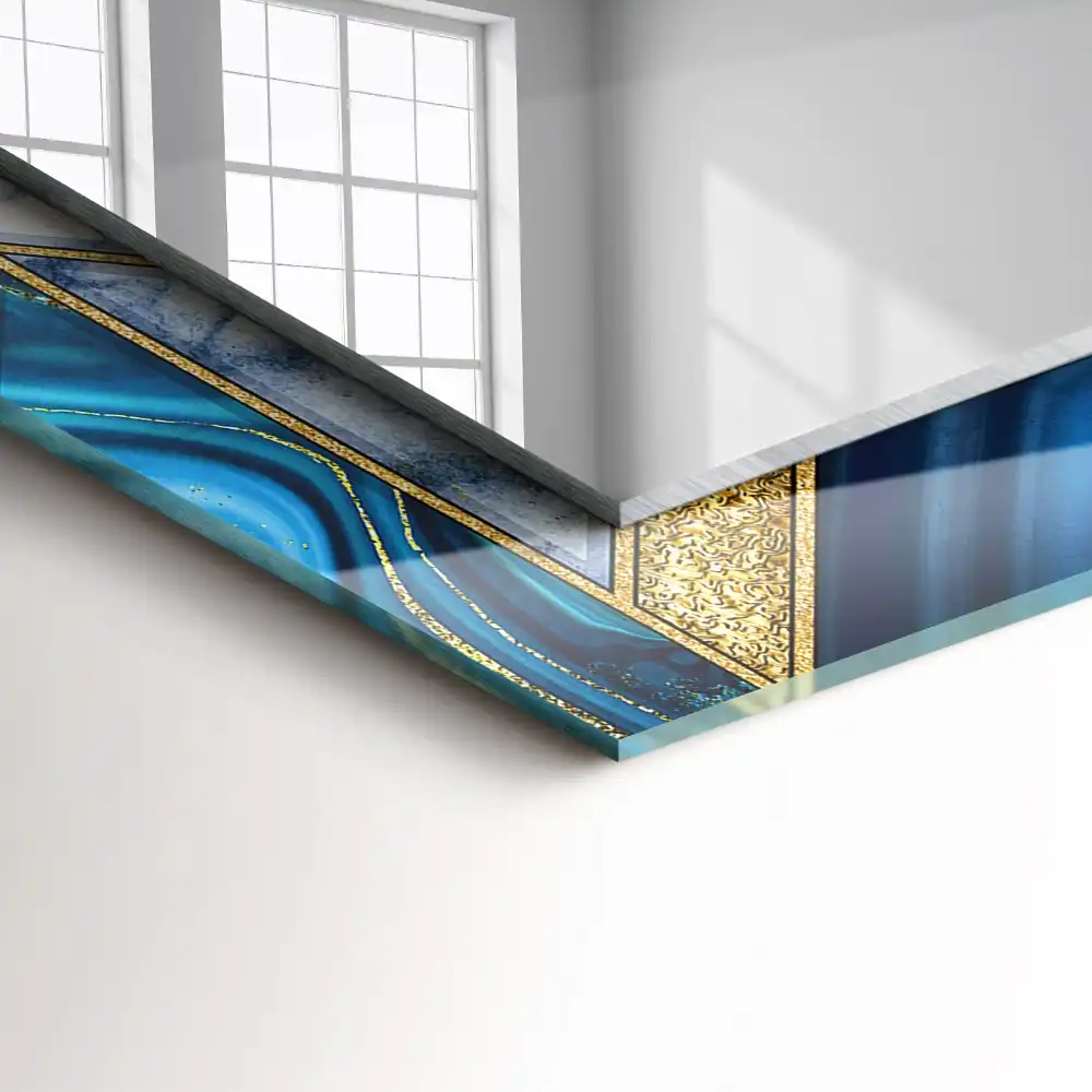 Pravokotne okrasno ogledalo Abstraktni geometrijski mozaik