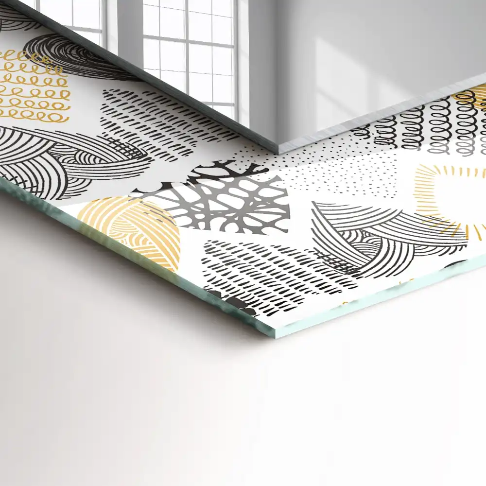 Tiskano pravokotne ogledalo Barvita srca