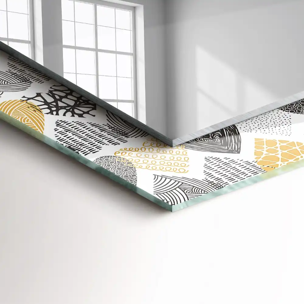 Tiskano pravokotne ogledalo Barvita srca