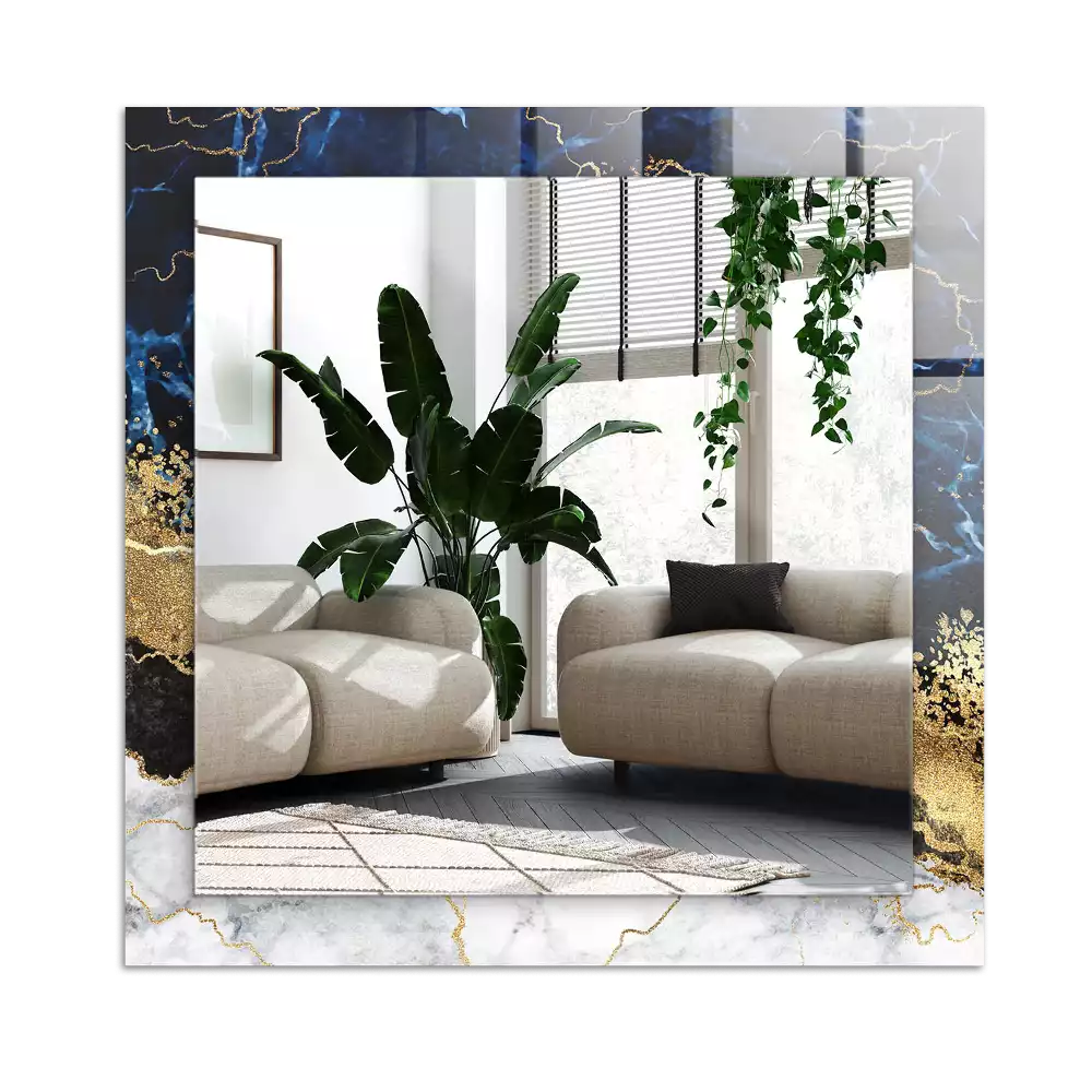 Pravokotne okrasno ogledalo Marmorna abstrakcija