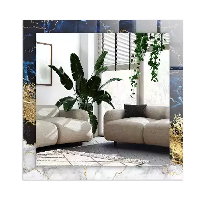 Pravokotne okrasno ogledalo Marmorna abstrakcija