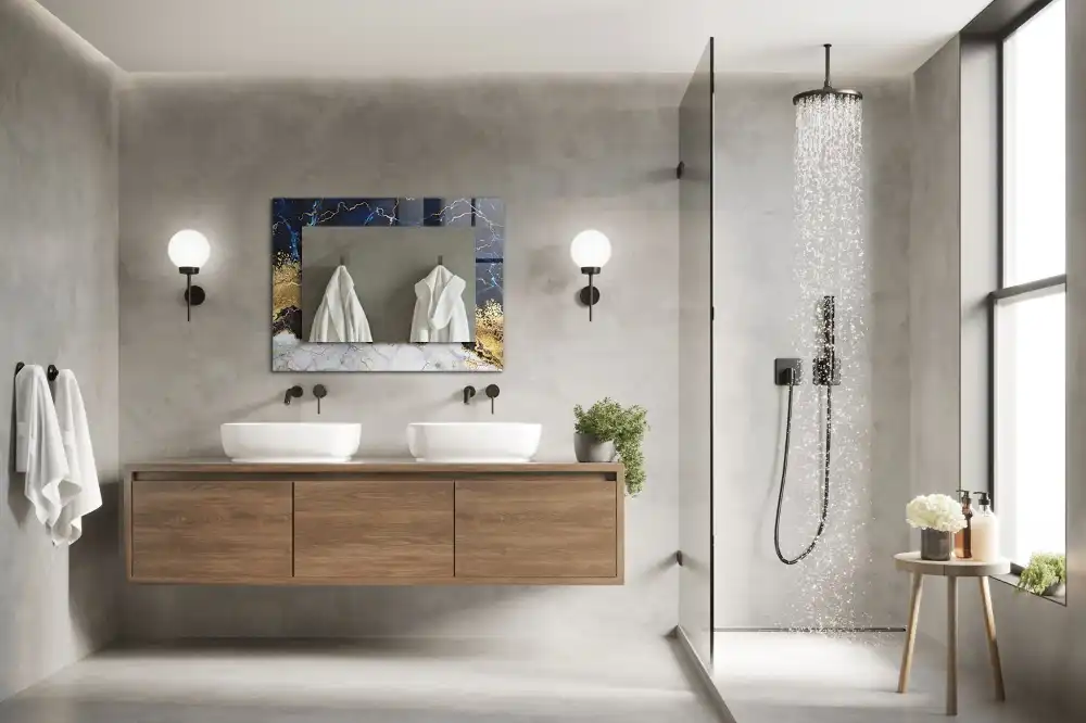 Pravokotne okrasno ogledalo Marmorna abstrakcija