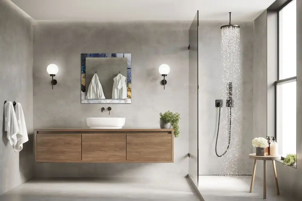 Pravokotne okrasno ogledalo Marmorna abstrakcija