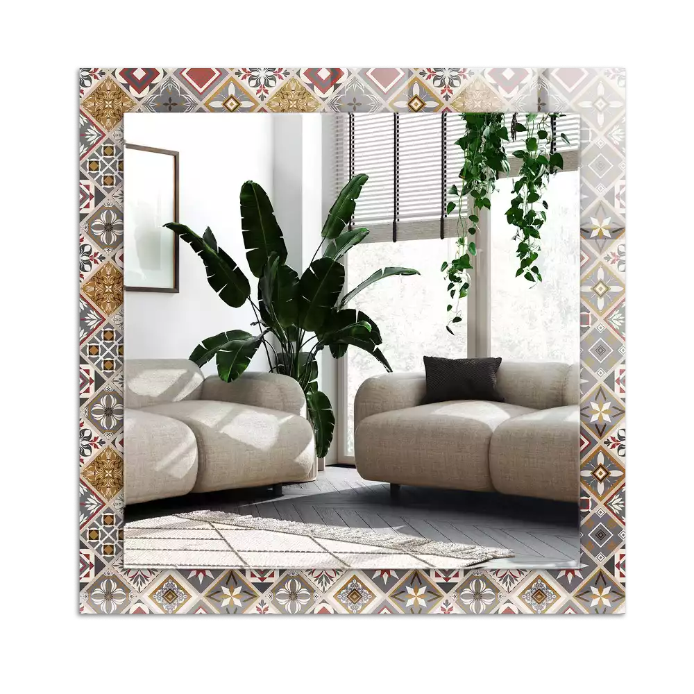 Pravokotne okrasno ogledalo Barviti vzorci ploščic