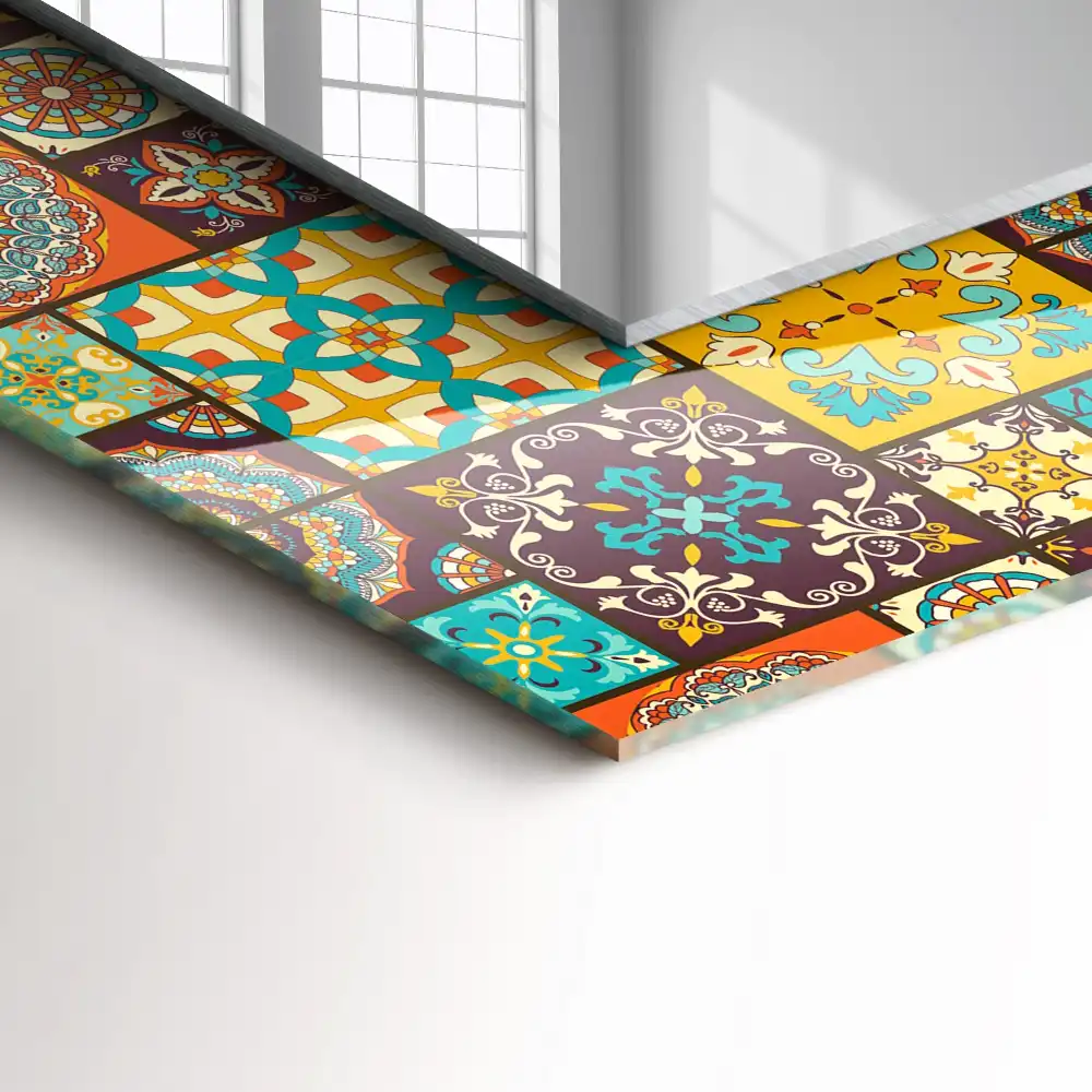 Tiskano pravokotne ogledalo Barvite mozaične ploščice