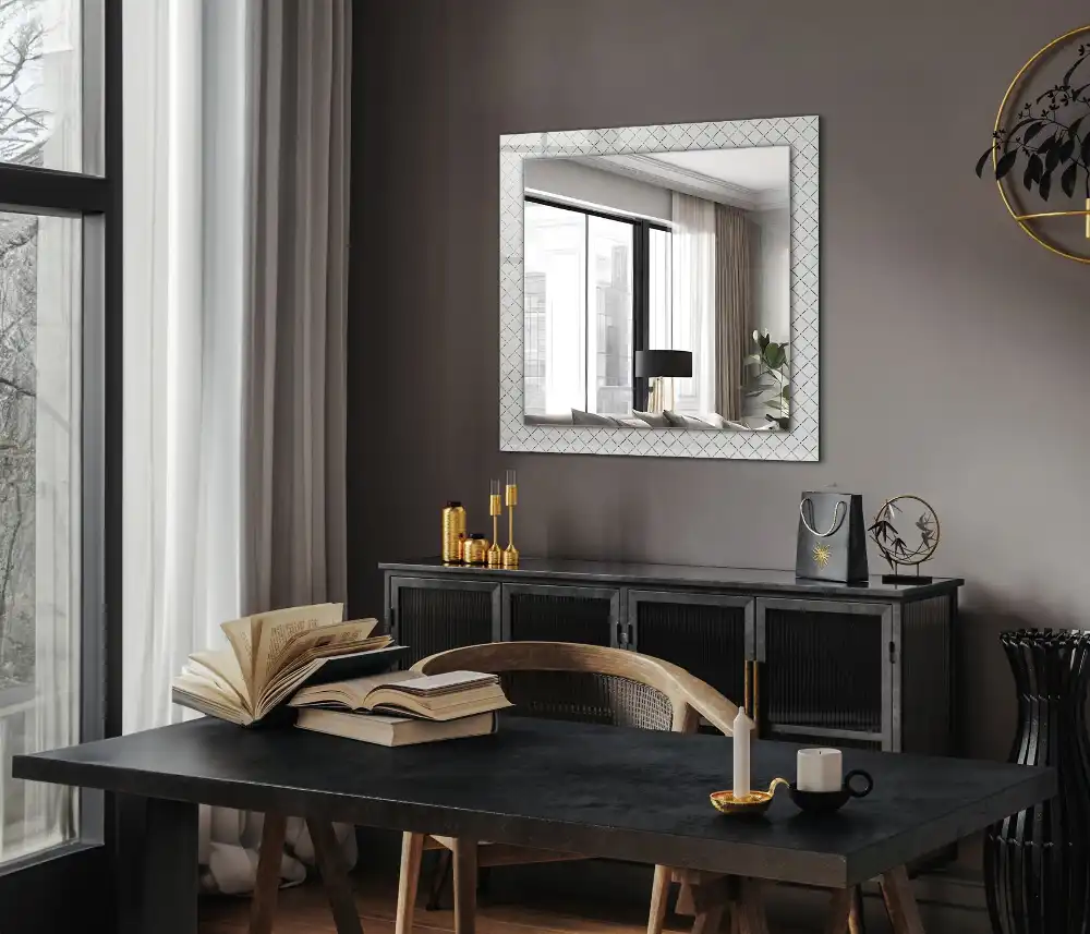 Pravokotne okrasno ogledalo Kariraste vzorce