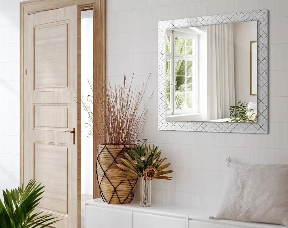 Pravokotne okrasno ogledalo Kariraste vzorce
