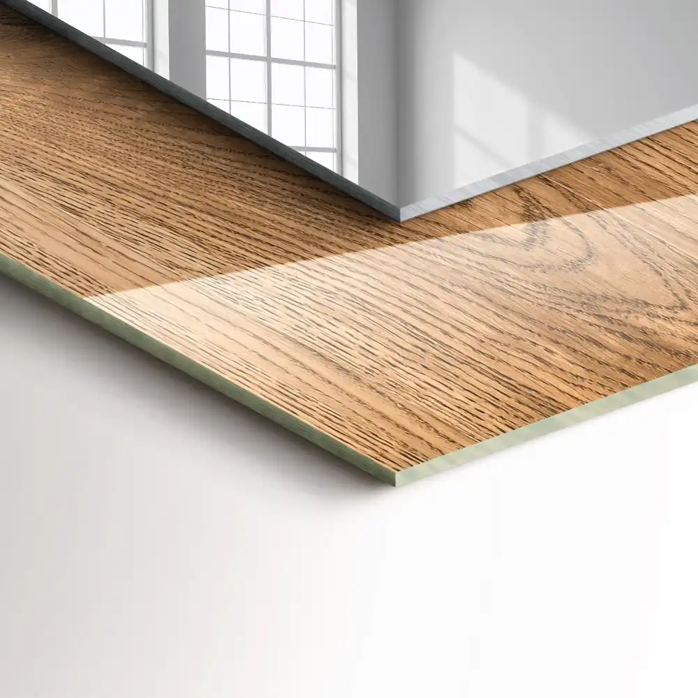 Tiskano pravokotne ogledalo Lesena tekstura