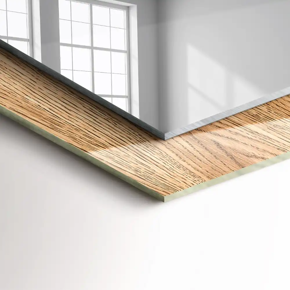 Tiskano pravokotne ogledalo Lesena tekstura