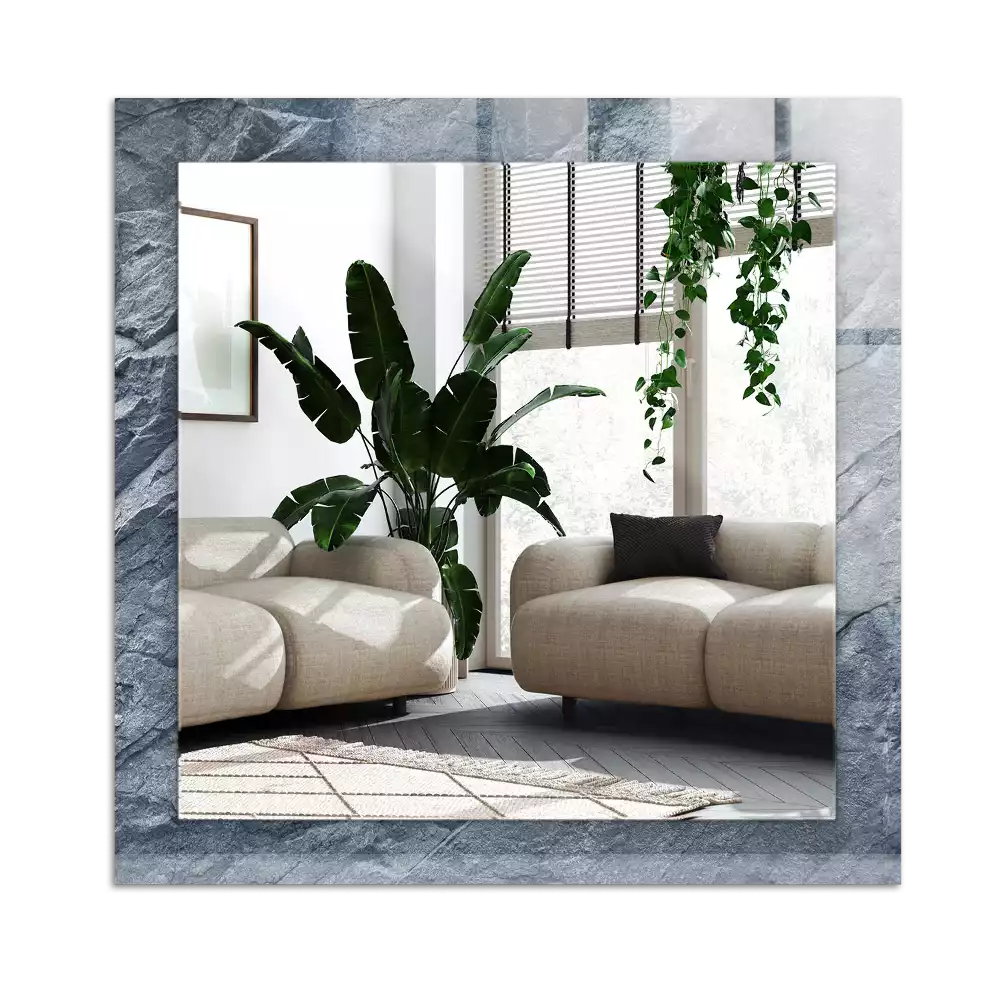 Pravokotne ogledalo s potiskanim okvirjem Kamen teksture