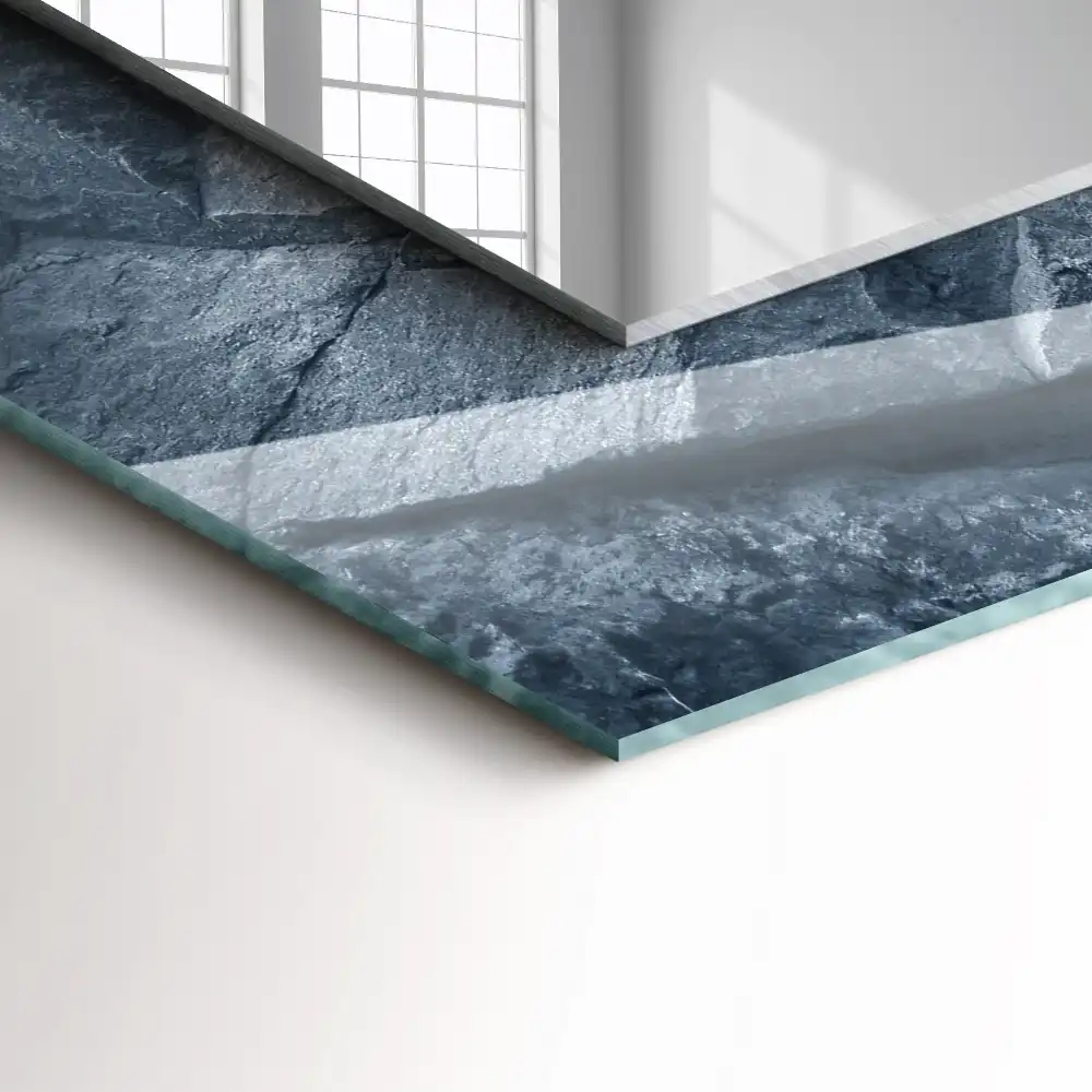 Pravokotne ogledalo s potiskanim okvirjem Kamen teksture